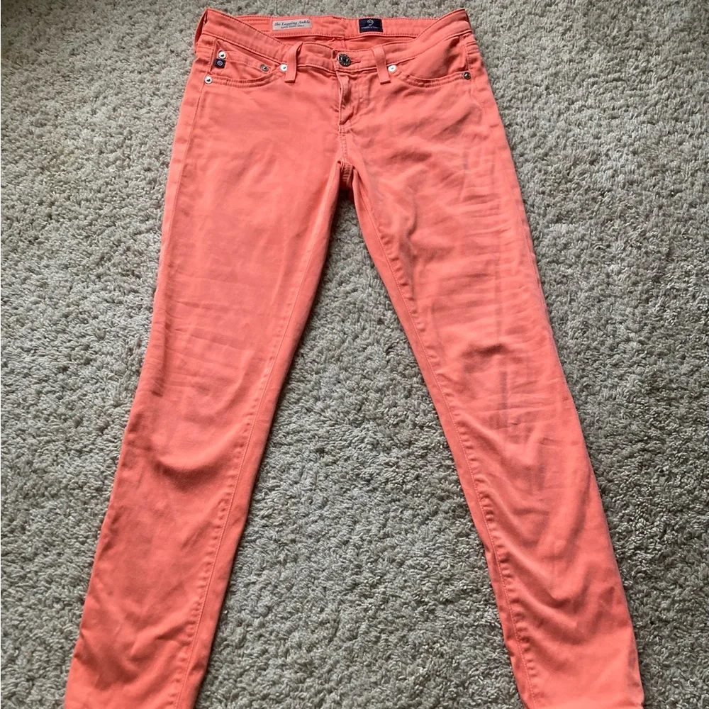 AG Adriano Goldschmidt Peach Denim Super Skinny Jeans Size 25
